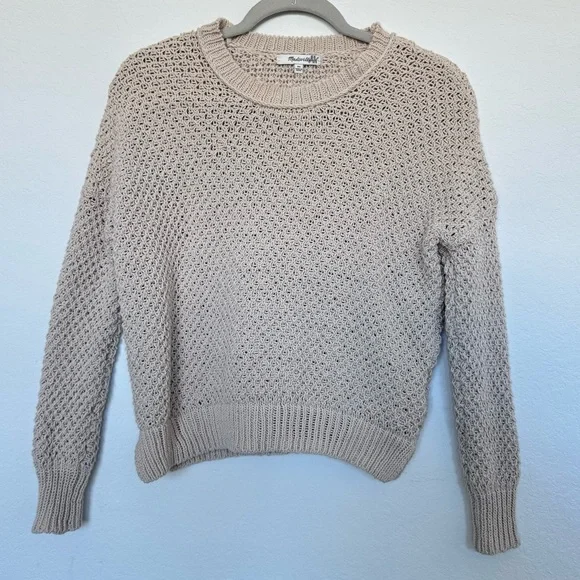 Sold 🤍Madewell French quarter pullover seed stitch sweater in oatmeal beige xs - Picture 8 of 10